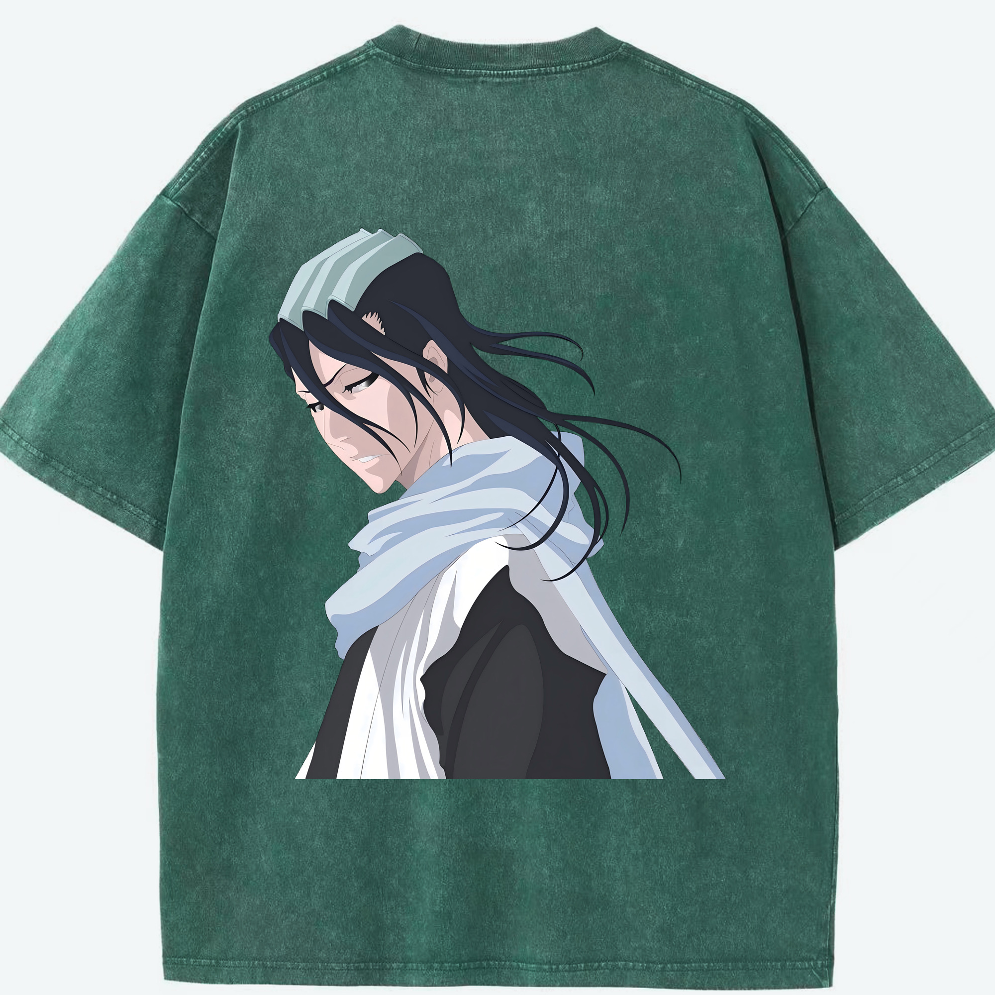 （画像用） ブリーチ くちき びゃくや BLEACH Kuchiki Byakuya 綿100% ヴィンテージ風 半袖Tシャツ（背面プリント）